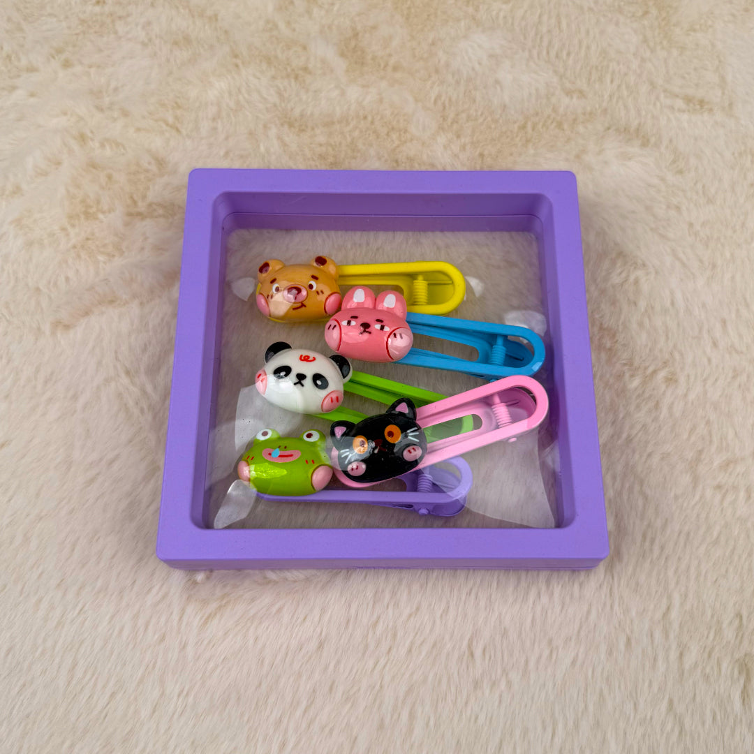 Colored Cartoon Hair Clips Box