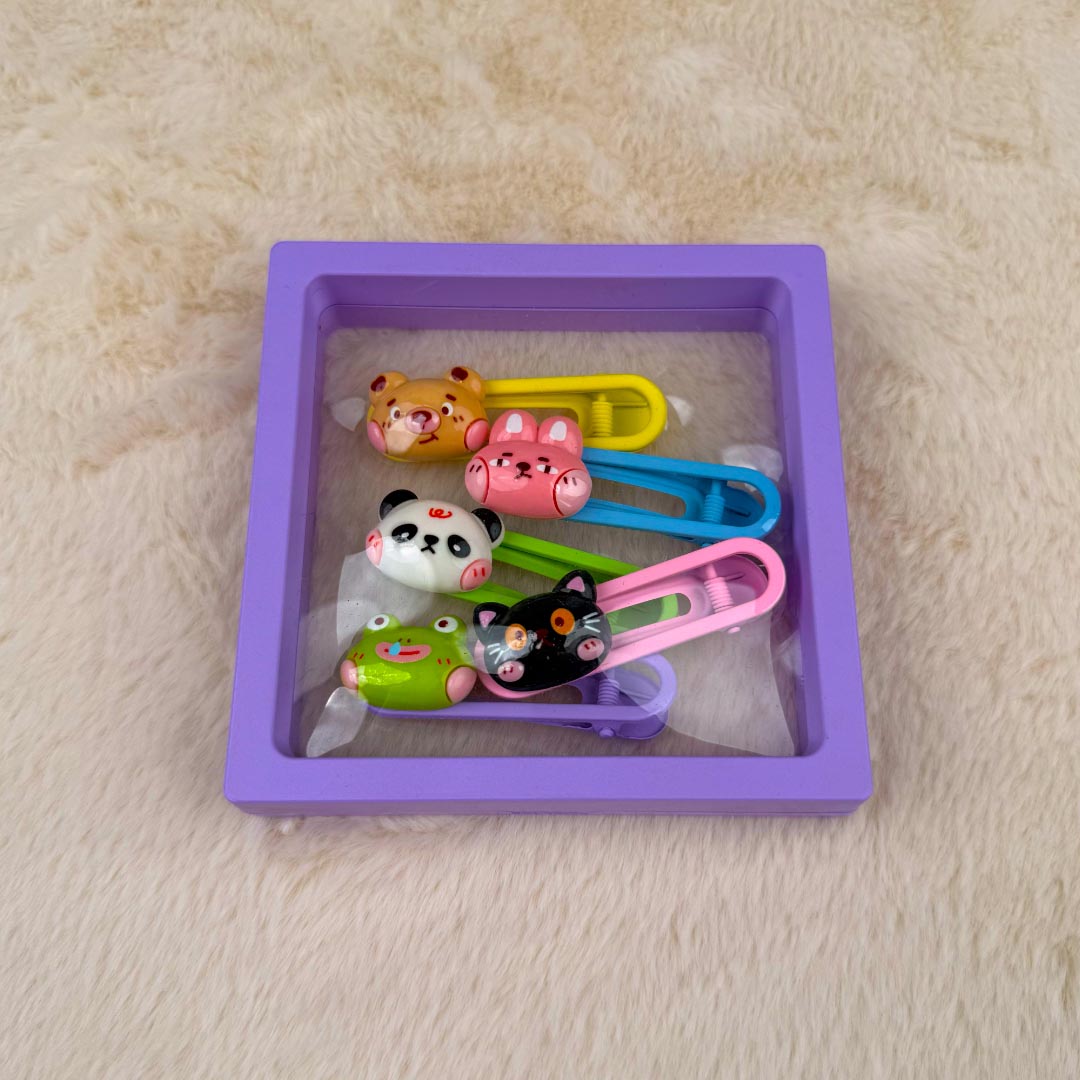 Colored Cartoon Hair Clips Box