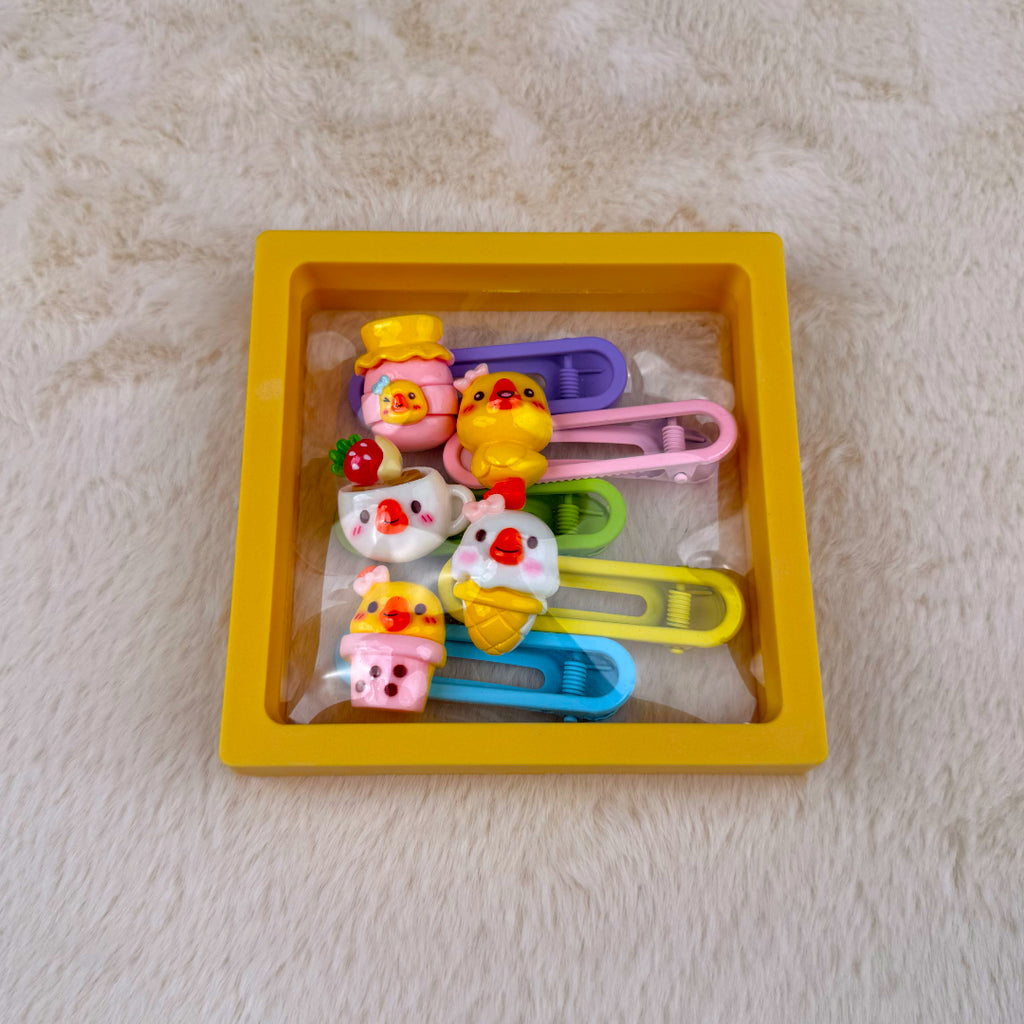 Colored Cartoon Hair Clips Box