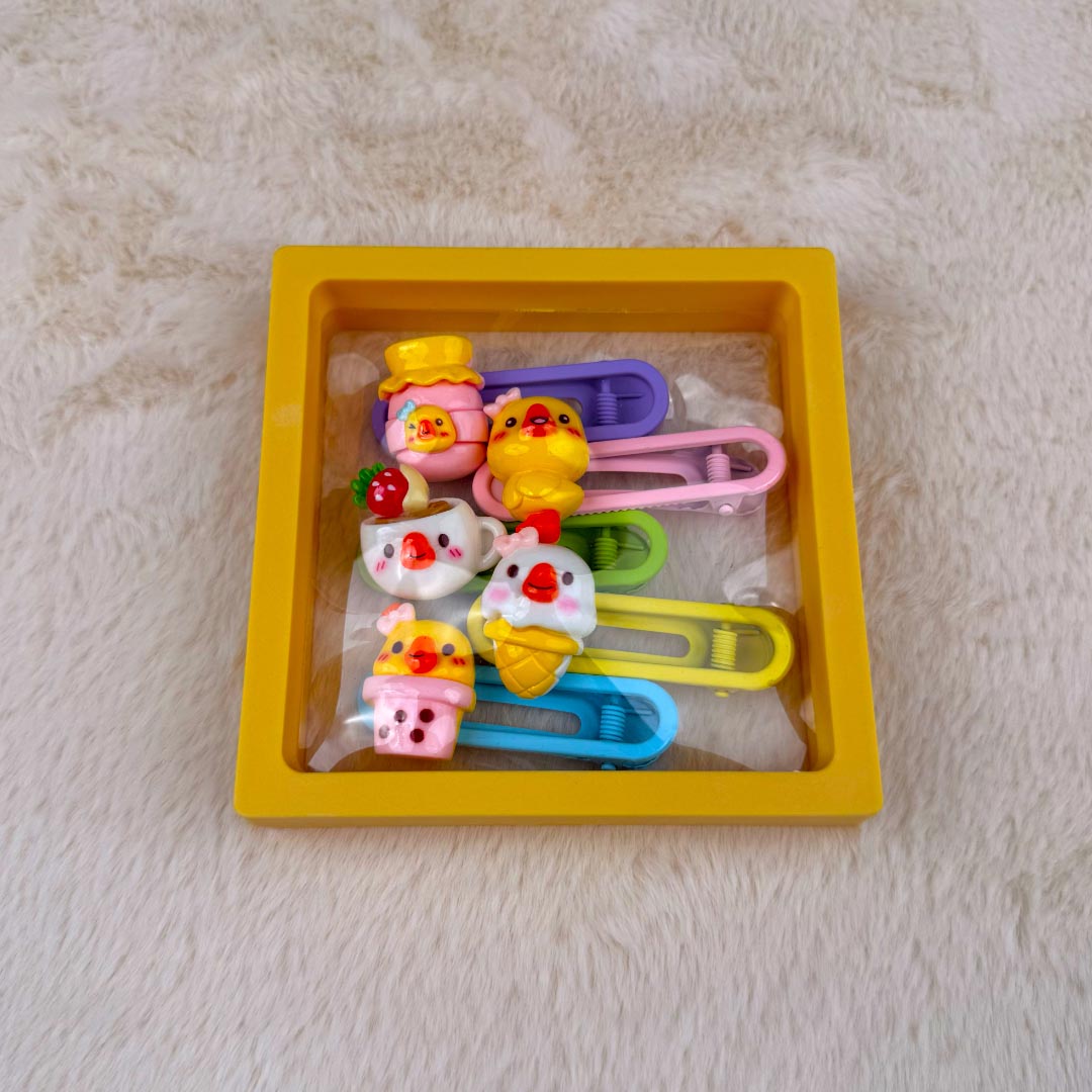 Colored Cartoon Hair Clips Box
