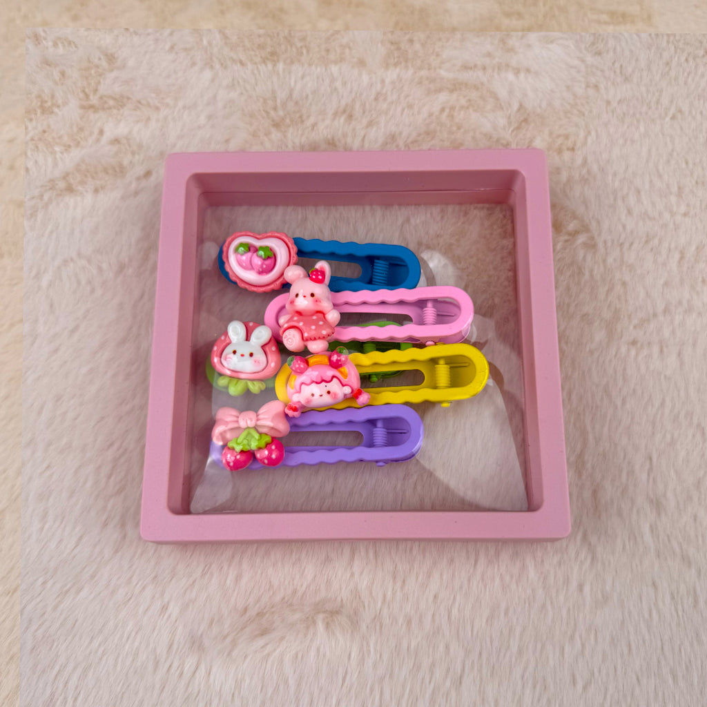 Colored Cartoon Hair Clips Box