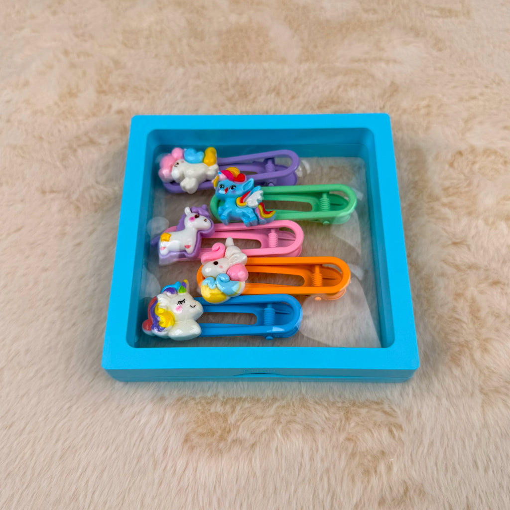 Colored Cartoon Hair Clips Box