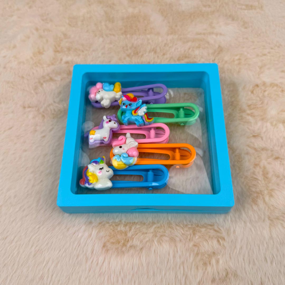 Colored Cartoon Hair Clips Box