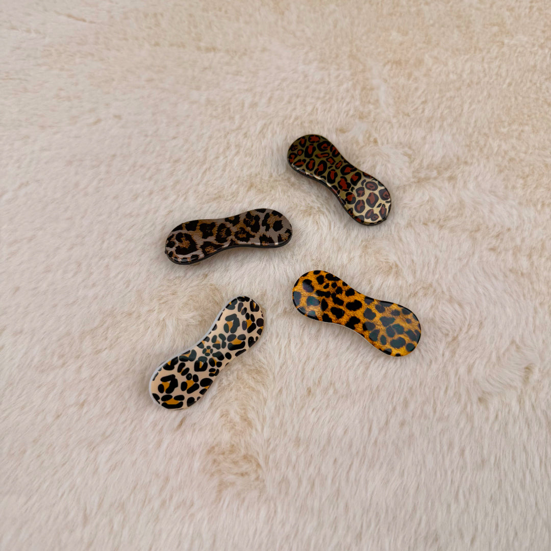 Set of 4 Leopard Hair Clips
