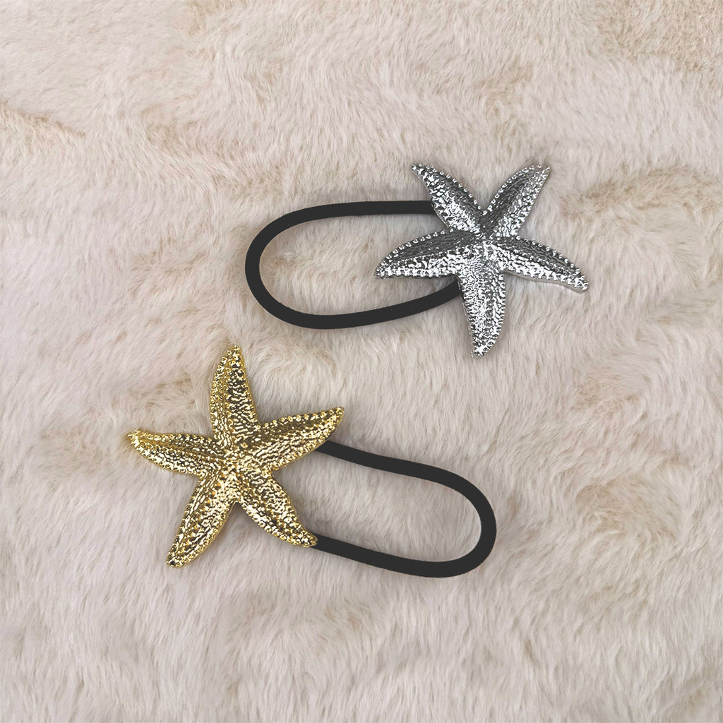 Set of 2 Starfish hair tie