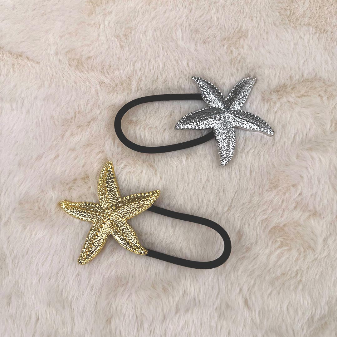 Tiny Ones Club set of 2 starfish hair ties
