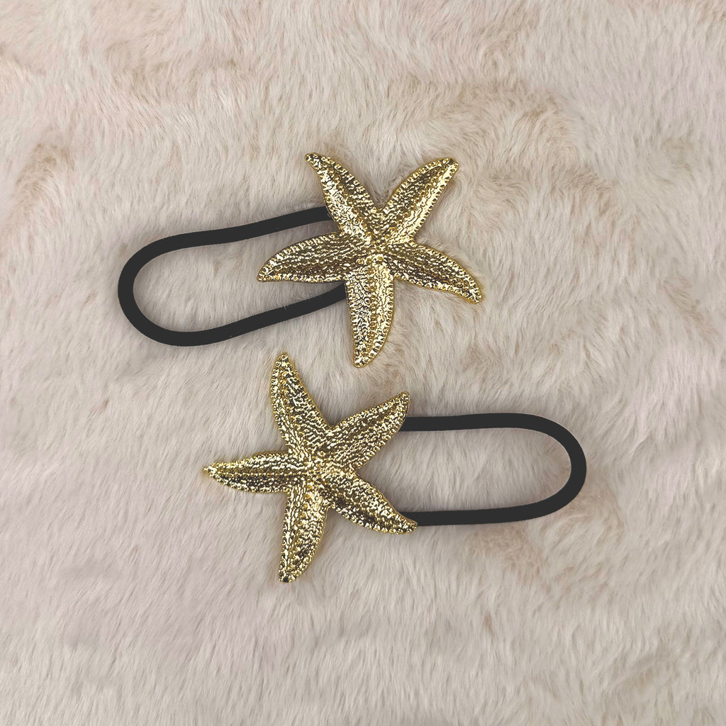 Set of 2 Starfish hair tie