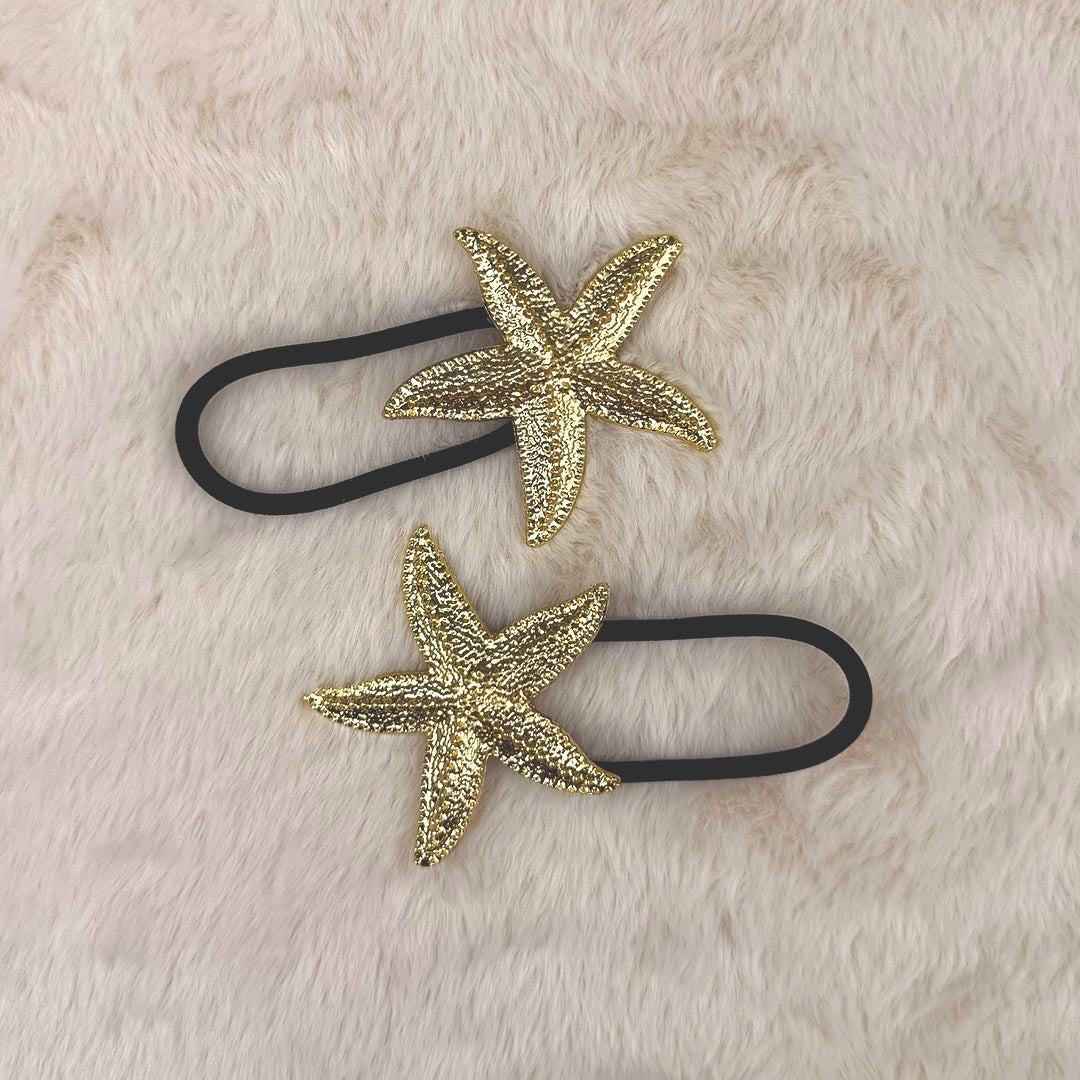 Set of 2 Starfish hair tie