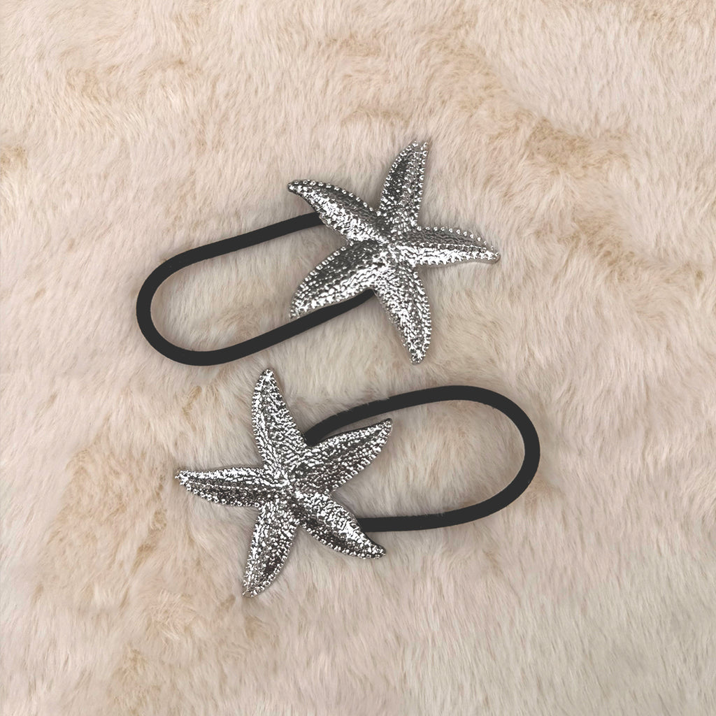 Set of 2 Starfish hair tie