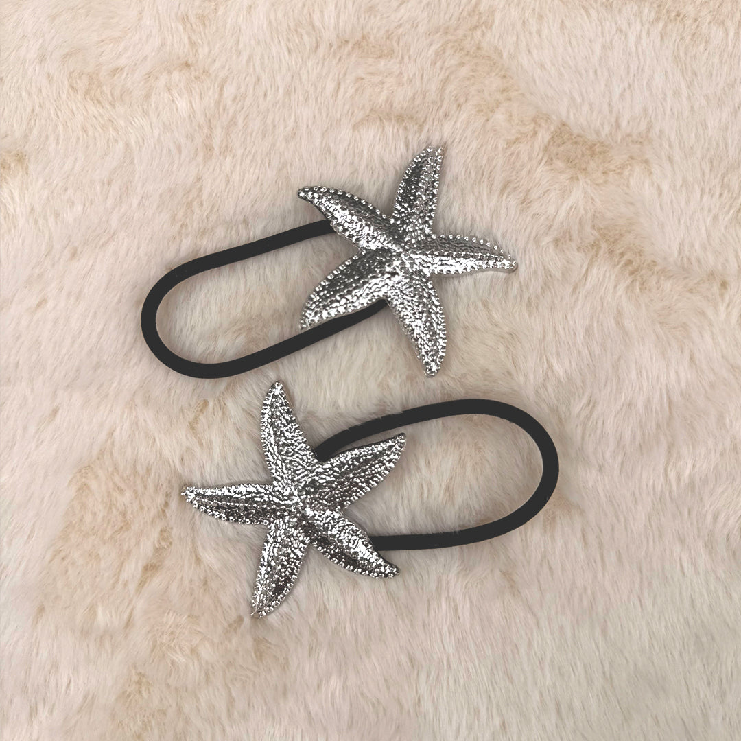 Set of 2 Starfish hair tie