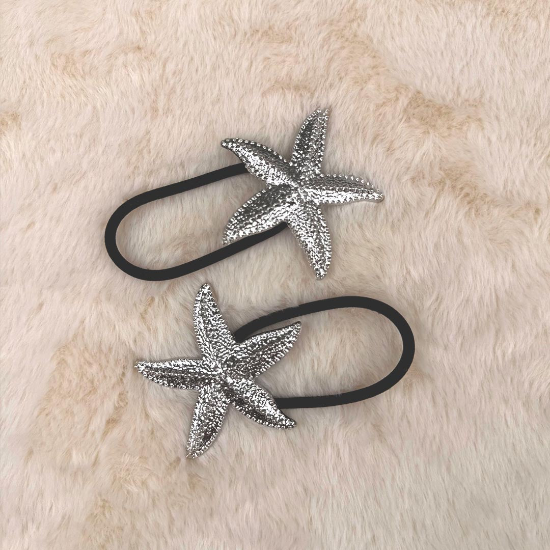 Set of 2 Starfish hair tie